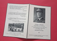 CARTE DECES MARECHAL PETAIN