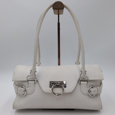 Salvatore Ferragamo Gancini Tote Leather Shoulder Bag Used