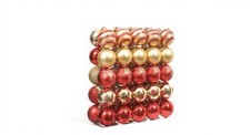 Boules noël rouges dorées 50