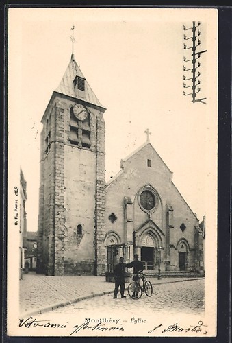 Cpa montlhéry église - montlhéry,, avec