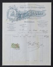 Invoice BORDEAUX 1925 ELIE BERNAT carpet bedding children's car illustrated 85