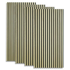 4 Panneaux acoustique 60 x 120 Revêtement Panneaux mural Bois Crème Homestyle4u