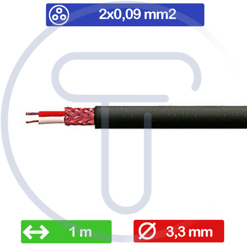 Câble blindé 2x0 mm2 1m - câble,