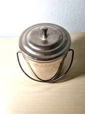 Seau a glace métal bicolore "argent et cuivre" Vintage Ancien