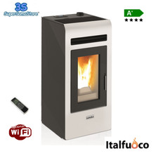 3S Po�le � pellets blanc ITALFUOCO CAYENNE 12KW 300M� avec t�l�commande