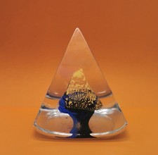 Grand Sulfure presse papier Pyramidal contemporain Signé dlg Fernando Agostinho