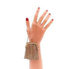 Antique Vintage 50s Gold Metallic Mesh Purse - Retro Accessory