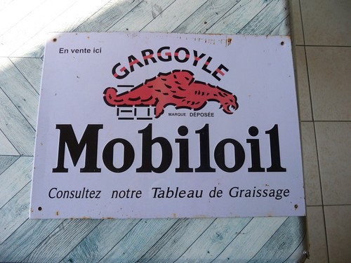 Plaque tole mobiloil - tole, dim
