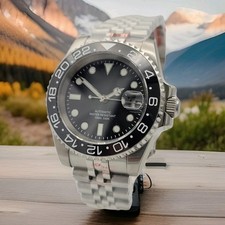 Men's Custom Luxury Black Divers Watch. Seiko TMI NH35 Automatic Movement  100m