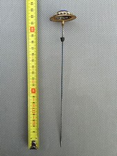 Ancienne aiguille à chapeau pierre bleue et blanches  french antique jewel