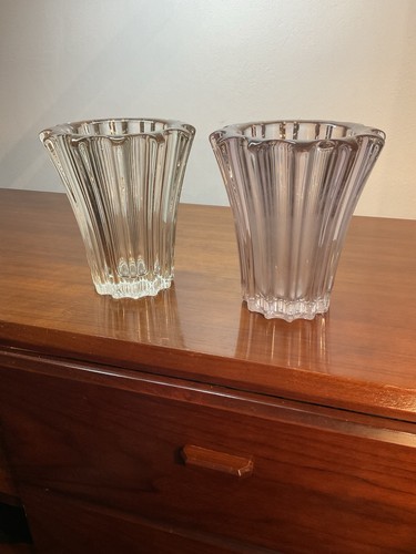 Vases verre moulé - verre, blanc