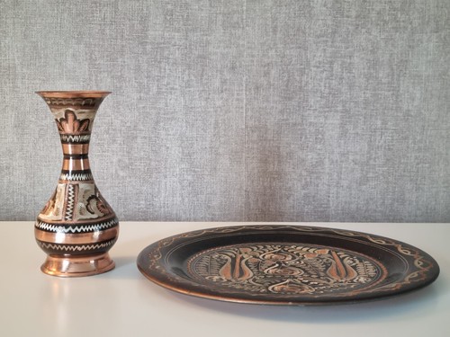 Lot vase plat mural - vase,