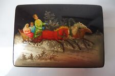 Very nice Russian lacquer box, fine lacquer paint, Russian troika