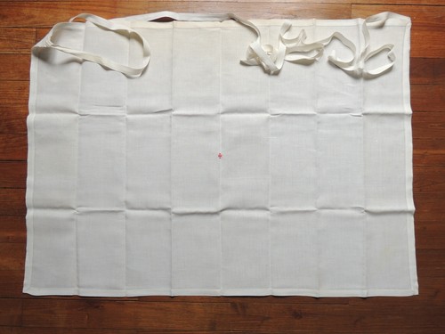 Ancien tablier blanc - , brodé