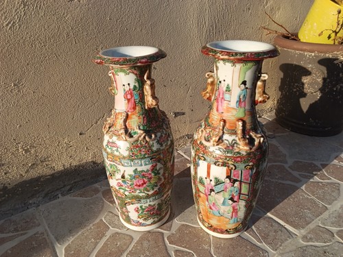 Paire vases chinois en - paire,