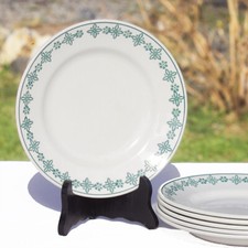 Lot 6 assiettes plates Amandinoise Saint Amand frise verte ø 23 cm