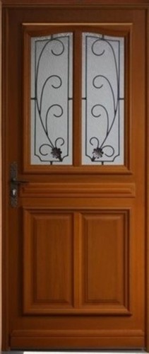 Porte entree bois vitree - bois,