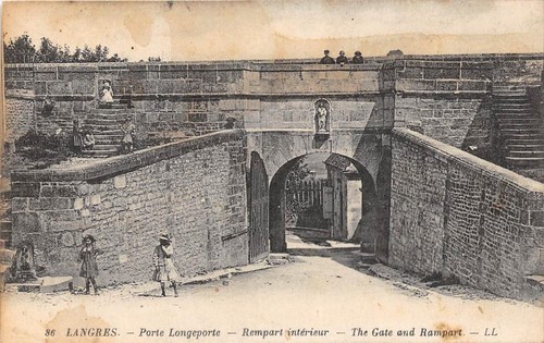 Old postcard langres porte - postcard,