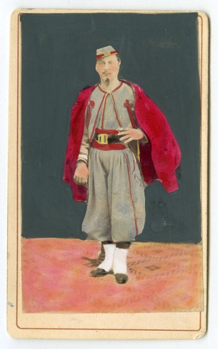 Cdv militaire rehaussée - rehaussée, circa