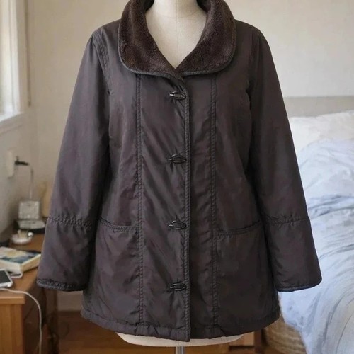 Manteau chaud marron - avec, col