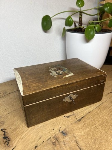 Ancienne boîte bois décor - en,