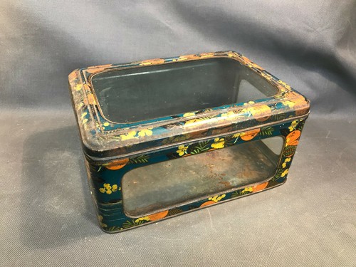 Ancienne boite tole vitrée - en,