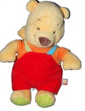 Peluche Doudou  Winnie Salopette rouge 26 cm Disney Baby Nicotoy 587/0588