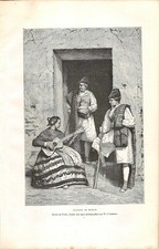 Gravure de Presse - PAYSANS DE MURCIE -Dessin de Fritel photographie M.J.laurent