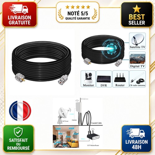 Câble coaxial rg58 uhf - coaxial, m