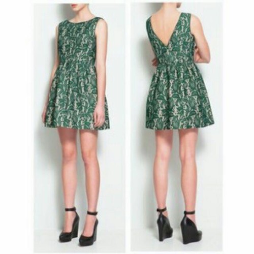 Zara green lace - lace, v