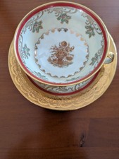 Ancienne tasse et sous tasse en porcelaine de Limoges Réhaussées Main A L'or Fin