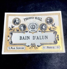 Rare 19th Century ALUM BATH LABEL Gold PHARMACY POT / CHEMISTRY