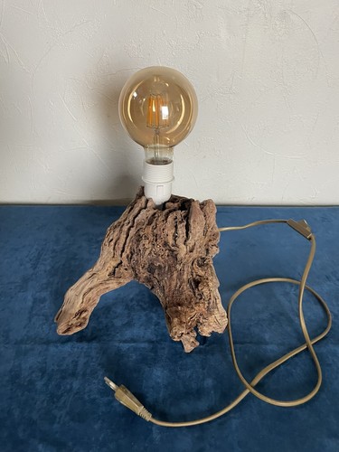 Lampe souche bois flotté - ,