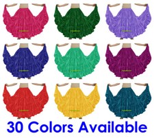 Satin 4 Tiered Gypsy Skirt Belly Dance Jupe Oriental 25 Yd Flamenco Frill Ruffle