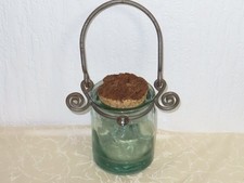 Antique glass vase with metal