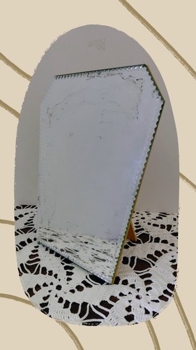 Ancien miroir hexagonal - miroir, à
