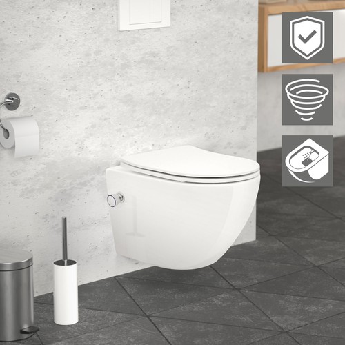 Toilette suspendu blanc sans