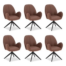 Lot de 6 chaises de salle à manger pivotante rembourrée fauteuils Homestyle4u