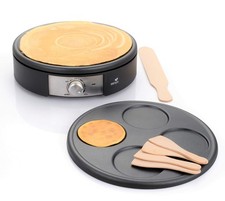 - Crêpière électrique - 2 Plaques Interchangeables en Fonte d’Aluminium - 150...