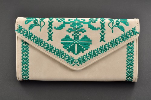 Portefeuille long broderie