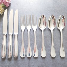 Christofle Perles Silverplate Flatware Standard Knife Fork Spoon 9pcs Excellent