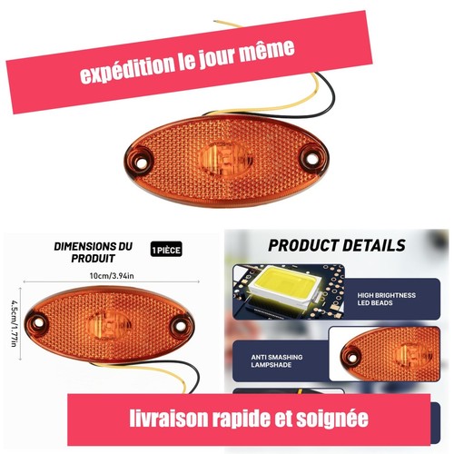 Feu gabarit led ambre - de,