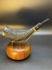 Large Moretti Rusticated Horn Tobacco Pipe - Professionally Restored