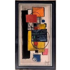 GARINO Raymond (1940) «Formes Géométriques » TM/Pap-Signé,encadré/Coll. Mr. JP.D