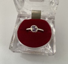 Size 54 925 Silver Amethyst Solitaire Ring Ref I59
