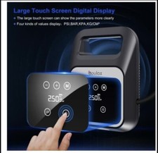 COULAX Digital Tyre Inflator Pump, HD Touch Screen Portable Air Compressor，New!