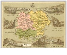 CHROMOS.n°43.GEOGRAPHICAL MAP OF THE VAR AND MULTI VUES
