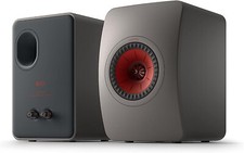 KEF LS50 Meta Book Shelf Speakers (Pair) Titanium Grey / Red