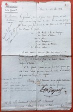 1814 Autograph Letter Dupont de l'Etang Minister of War Italy Empire