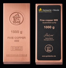 Bars Heimerle + Meule 1kg Copper New Investment Investment Copper